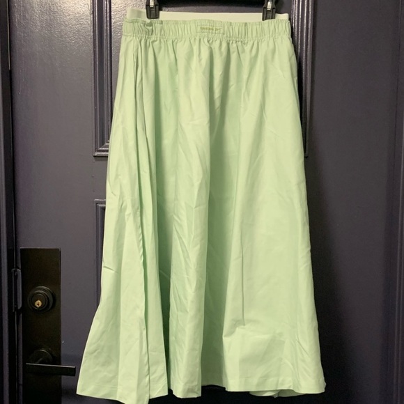 Reebok Maxi Skirt Flared Side Slits Pockets Green Medium Waist 15-17” - Picture 4 of 12
